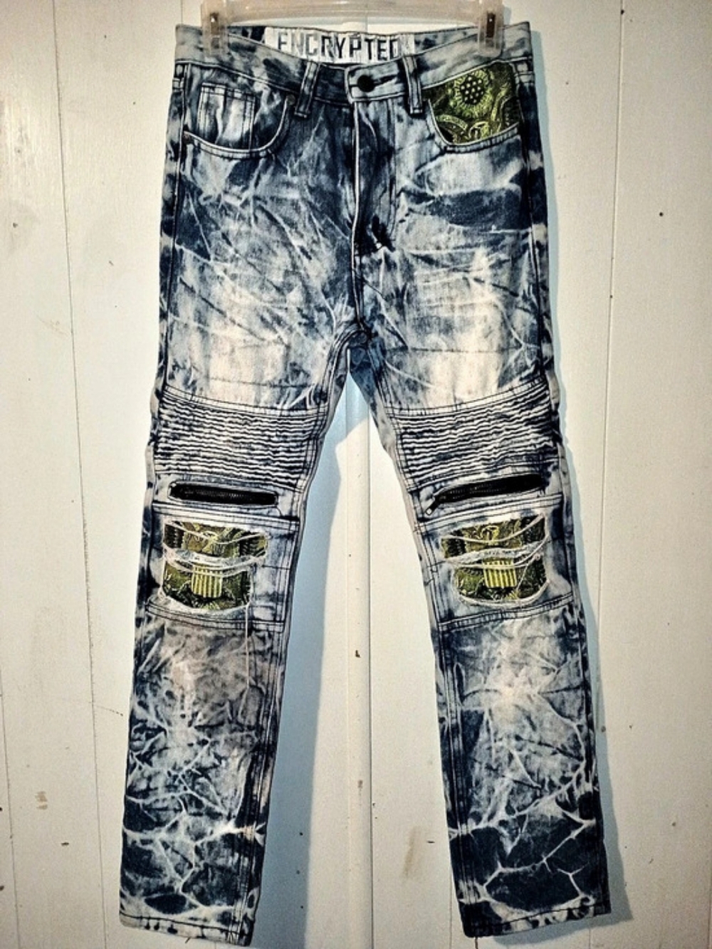 Encrypted Heavily Distressed Jeans